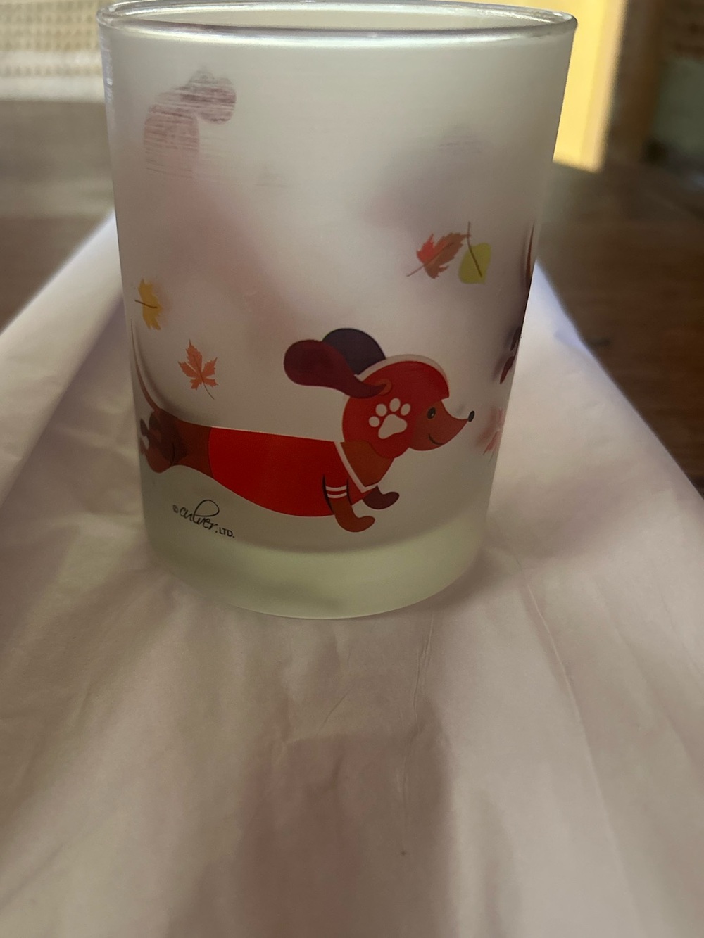 Culver Limited Frosted Glass Football Dachshund Design